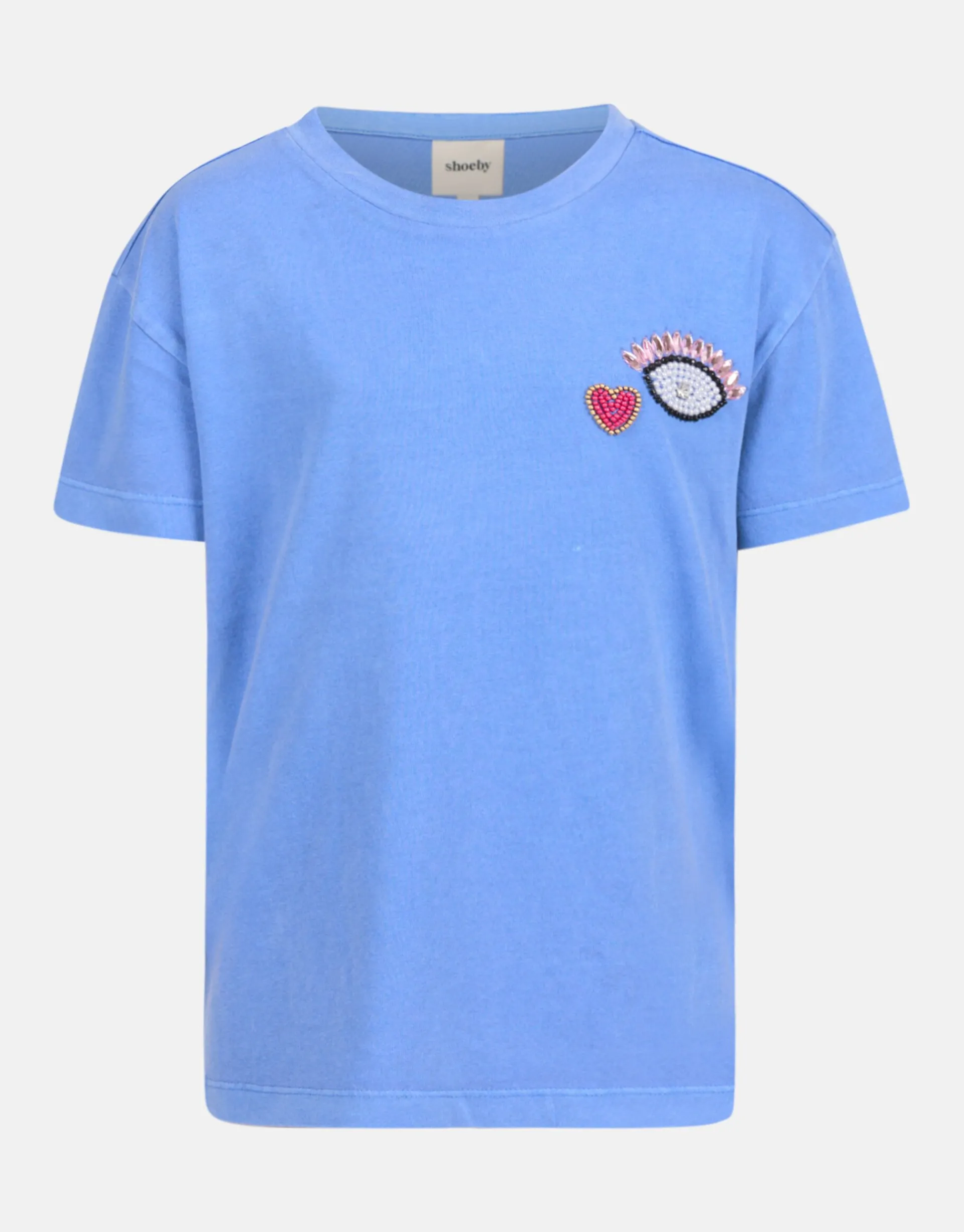 Shoeby Washed T-shirt Blauw< T-Shirts