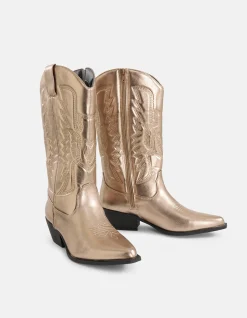 Shoeby Western Laars Goud<DAMES Laarzen