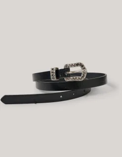 Shoeby Western Strass Riem Zwart<DAMES Riemen