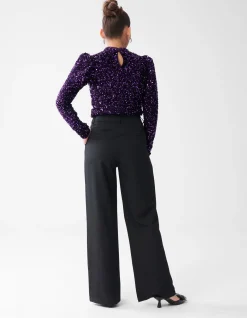 Shoeby Wide Leg Broek Zwart<DAMES Broeken