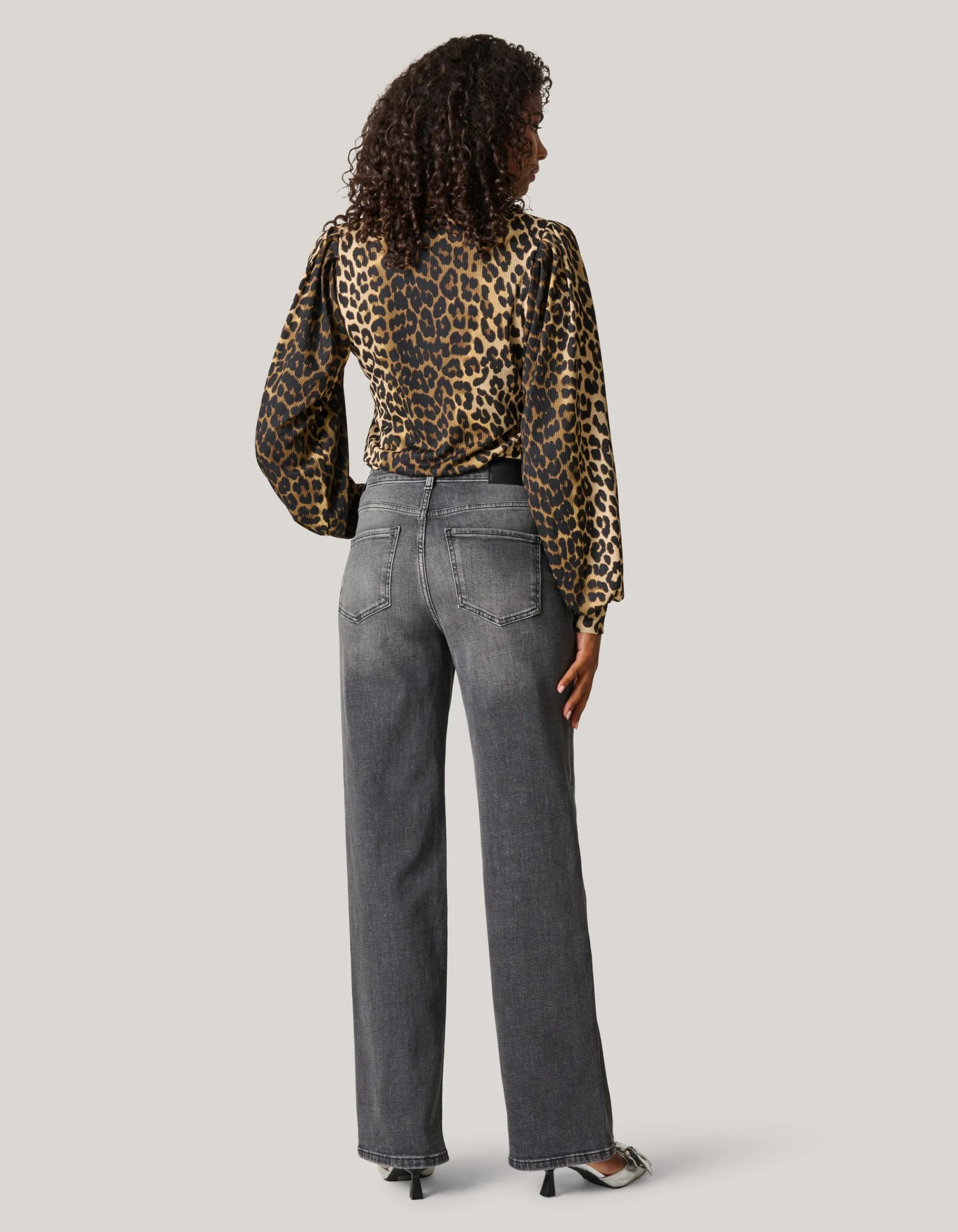 Shoeby Wide Leg Fit Jeans Donkergrijs<DAMES Jeans