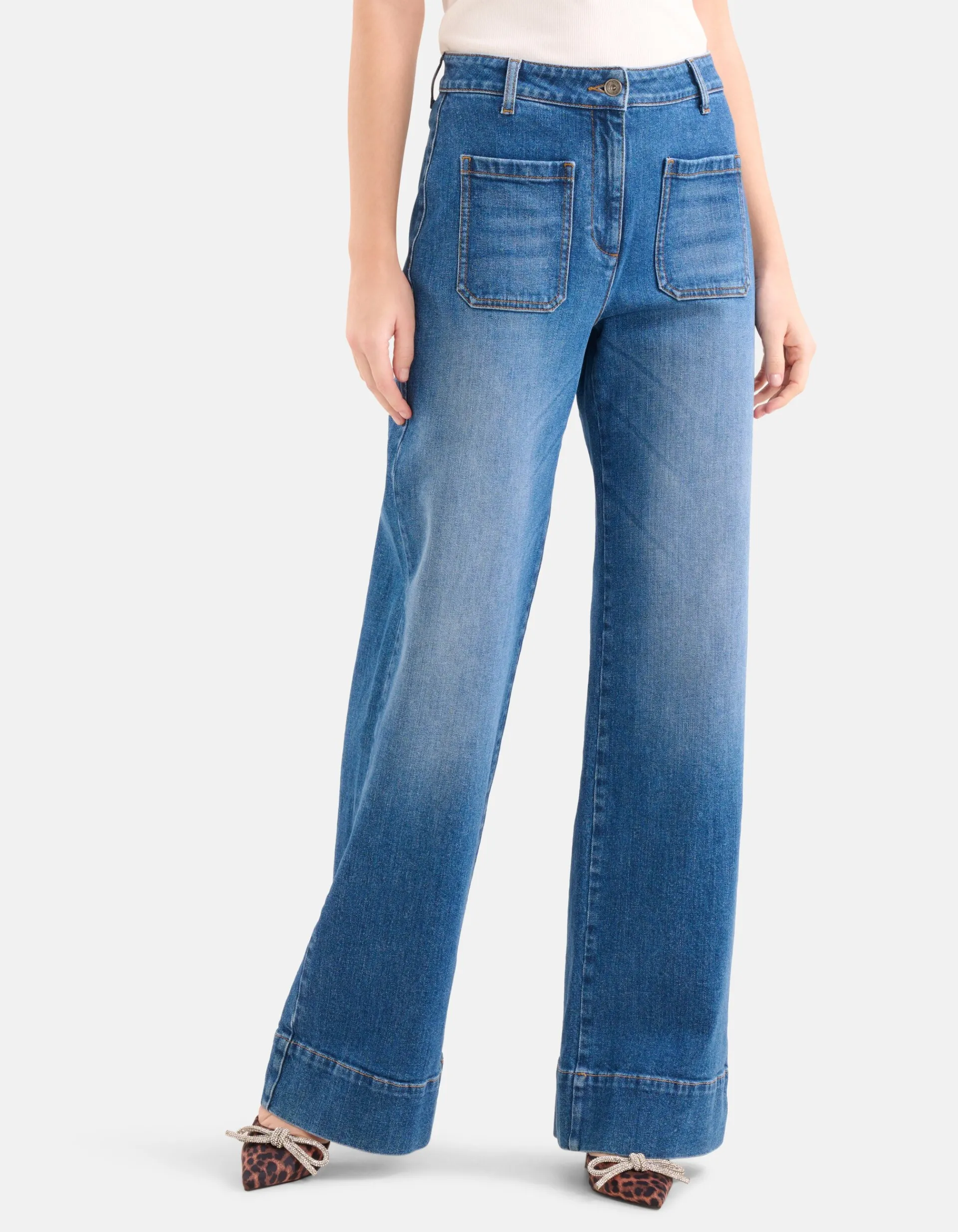 Shoeby Wide Leg Jeans Mediumstone By Mieke<DAMES Jeans