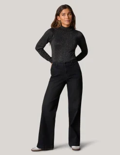 Shoeby Wide Leg Jeans Zwart<DAMES Jeans