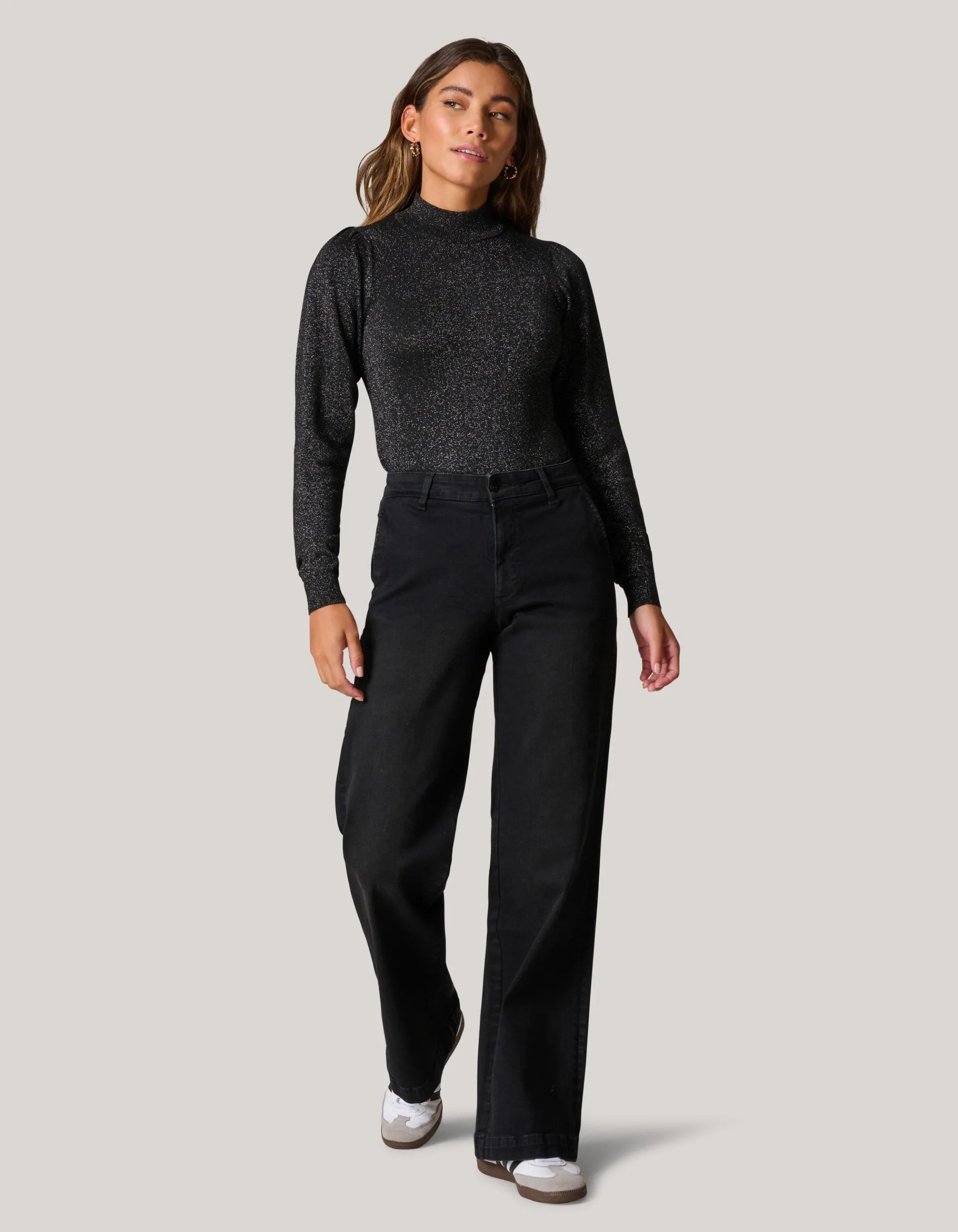 Shoeby Wide Leg Jeans Zwart<DAMES Jeans