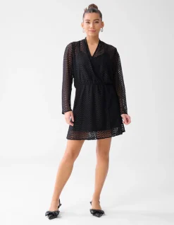 Shoeby Zigzag Kanten Mini Jurk Zwart<DAMES Jurken