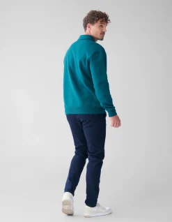Shoeby Zipper Badge Sweater Donkergroen<Heren Truien En Sweaters