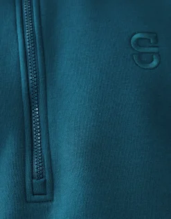 Shoeby Zipper Badge Sweater Donkergroen<Heren Truien En Sweaters