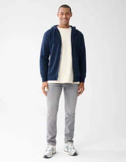 Shoeby Zipper Hoodie Donkerblauw<Heren Truien En Sweaters