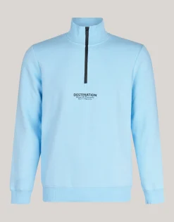 Shoeby Zipper Sweater Lichtblauw<Heren Truien En Sweaters