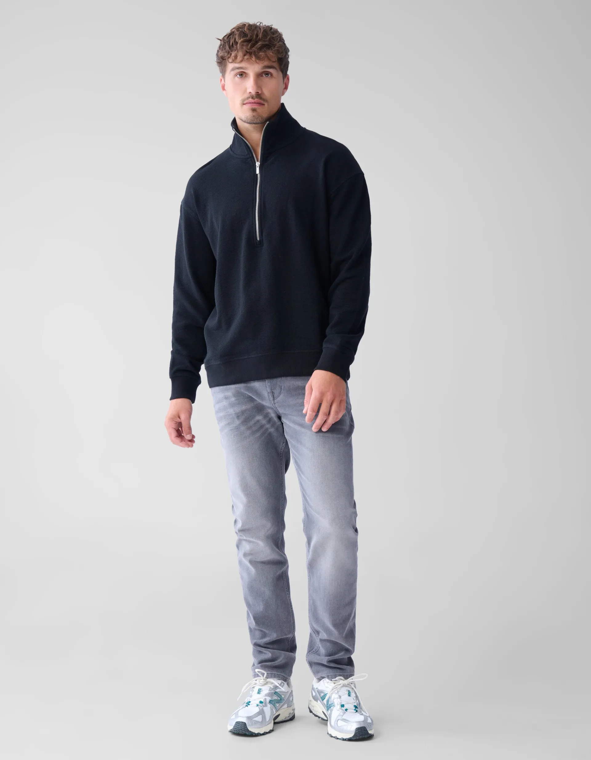Shoeby Zipper Sweater Zwart<Heren Truien En Sweaters
