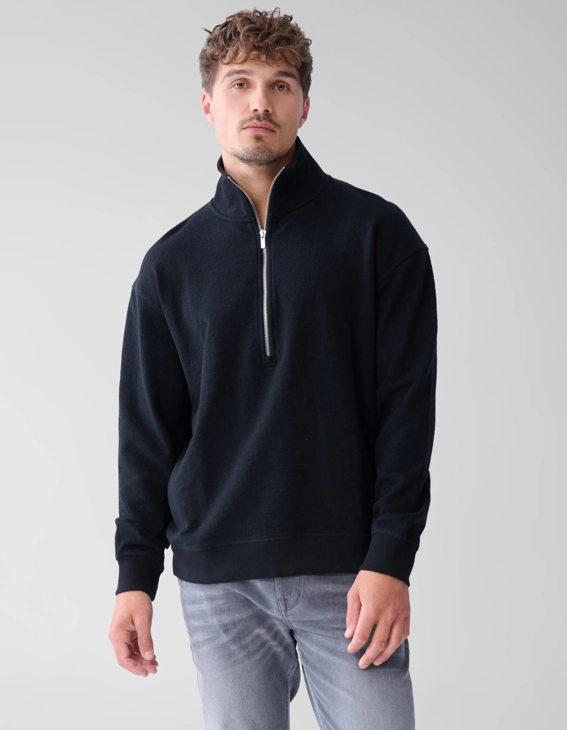 Shoeby Zipper Sweater Zwart<Heren Truien En Sweaters