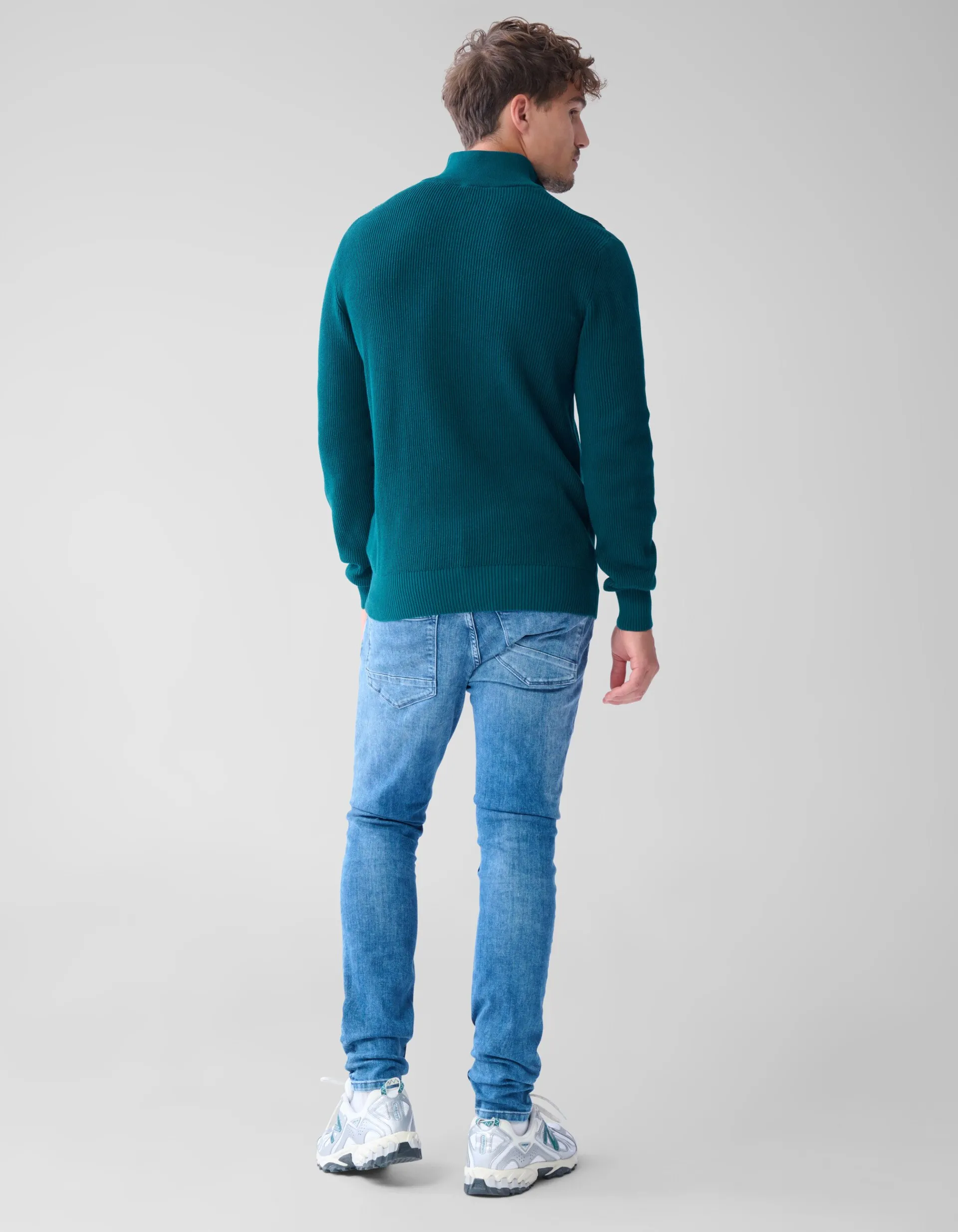 Shoeby Zipper Trui Donkergroen<Heren Truien En Sweaters