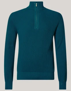 Shoeby Zipper Trui Donkergroen<Heren Truien En Sweaters